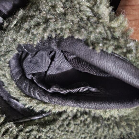 Anine Bing Ryder Faux Fur Jacket Green Olive Sherpa Teddy Plush Zip Front Small - Picture 16 of 16